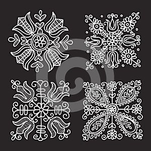 Rectangular floral folk ornament photo