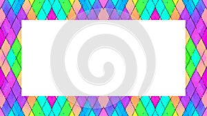 Rectangular frame with abstract rainbow pattern