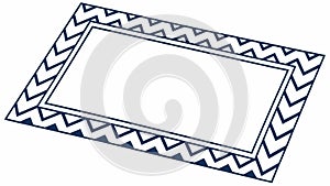 Rectangular Frame Border with Repeating Chevron Zigzag Pattern, vector design Generative AI