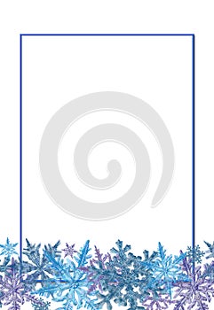 Rectangular Frame Decorated with Snowflake Border.