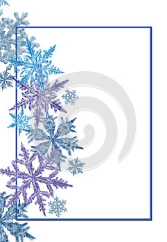 Rectangular Frame Decorated with Snowflake Wreath.