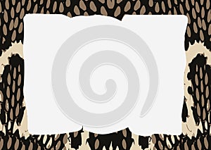 Rectangular frame of paintings with animal skin design photo