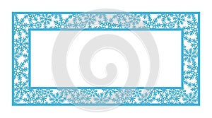 Rectangular frame with snowflakes.