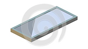 Rectangular Glass Pane Isometric Vector Icon, vector design Generative AI