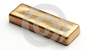 Rectangular Gold Bar on White Background