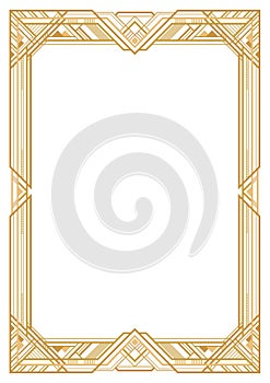 Rectangular golden retro frame