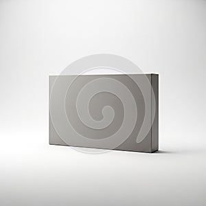 A soft, light gray background. The box's edges are sharp, and