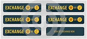 Rectangular horizontal buttons exchange cryptocurrency NEM
