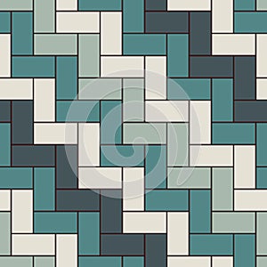 Rectangular interlocking blocks wallpaper. Parquet background. Seamless surface pattern design with repeated rectangles.