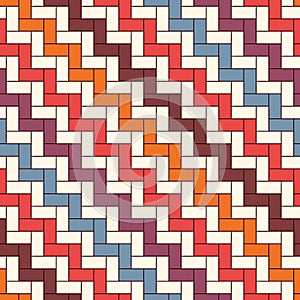 Rectangular interlocking blocks wallpaper. Parquet background. Seamless surface pattern design with repeated rectangles