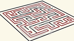 Rectangular Isometric Maze for Problem Solving, vector design Generative AI