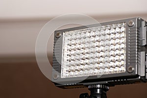 Rectangular lantern with LEDs. Additional lighting for camcorders