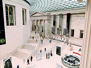 Interior of the British Museum in London, England