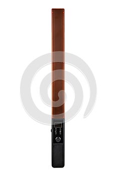 A rectangular LED light panel with a black handle, featuring multiple small LED bulbs covered by a transparent plastic cover