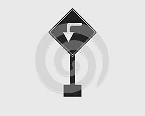 Rectangular Left Turn Symbol Icon of Highway
