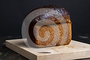 Rectangular loaf of rye Flour bread