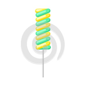 Rectangular lollipop. Vector illustration on a white background.