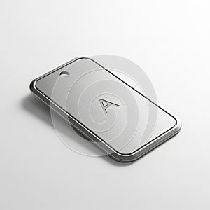 Rectangular metal key tag with rounded