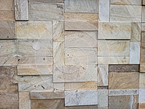 Rectangular natural rock wall tile texture for 3D rendering material and background. photo