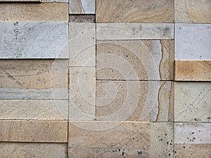 Rectangular natural rock wall tile texture for 3D rendering material and background. photo
