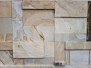 Rectangular natural rock wall tile texture for 3D rendering material and background. photo