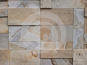 Rectangular natural rock wall tile texture for 3D rendering material and background. photo
