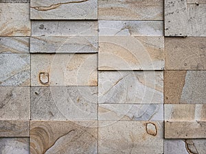 Rectangular natural rock wall tile texture for 3D rendering material and background. photo