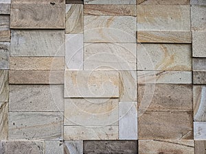 Rectangular natural rock wall tile texture for 3D rendering material and background. photo
