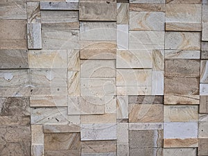 Rectangular natural rock wall tile texture for 3D rendering material and background. photo