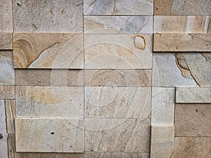 Rectangular natural rock wall tile texture for 3D rendering material and background. photo