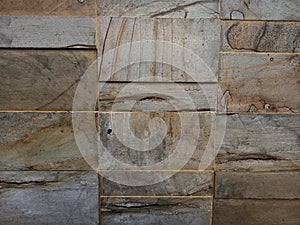Rectangular natural rock wall tile texture for 3D rendering material and background. photo