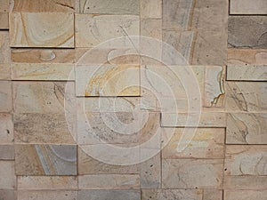 Rectangular natural rock wall tile texture for 3D rendering material and background. photo