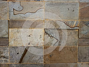 Rectangular natural rock wall tile texture for 3D rendering material and background. photo