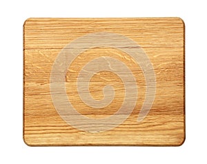 Rectangular oak wood cutting board isolated