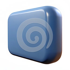 Rectangular object with rounded corners isolated on transparent background