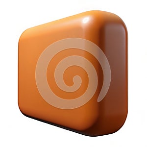 Rectangular object with rounded corners isolated on transparent background