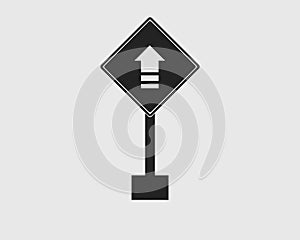 Rectangular One way street sign icon on gray Background.