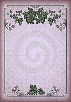 Rectangular ornate framework on an aged grunge background