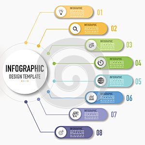 Rectangular, paper origami mind map infographic for business presentation