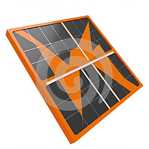 Rectangular pattern with a geometric design, featuring dynamic orange and black