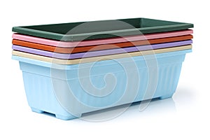 Rectangular plastic flower pot