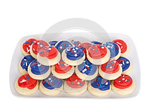 Rectangular plate with patriotic cookies