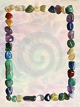 Rectangular Portrait Healing Crystal Border Frame