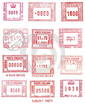 Rectangular postage stamps