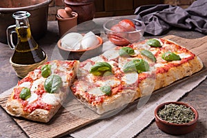 Rectangular romana`s pizza