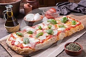 Rectangular romana`s pizza