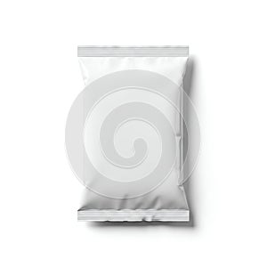 White Mockup Sachet Pack on White Background