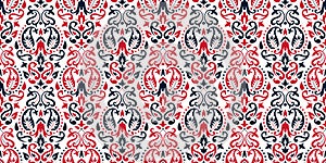 Rectangular seamless Bandana Print vector design for rug, carpet, tapis, shawl, towel, textile, yoga mat. Neck scarf or