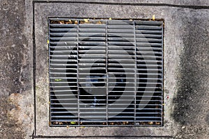 Rectangular sewer with a rust and holes