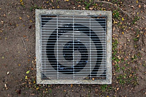 Rectangular sewer with a rust and holes